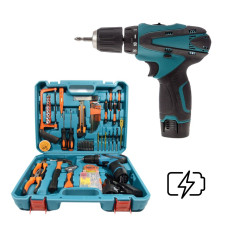 Зручний бездротовий дриль з інструментами у комплекті